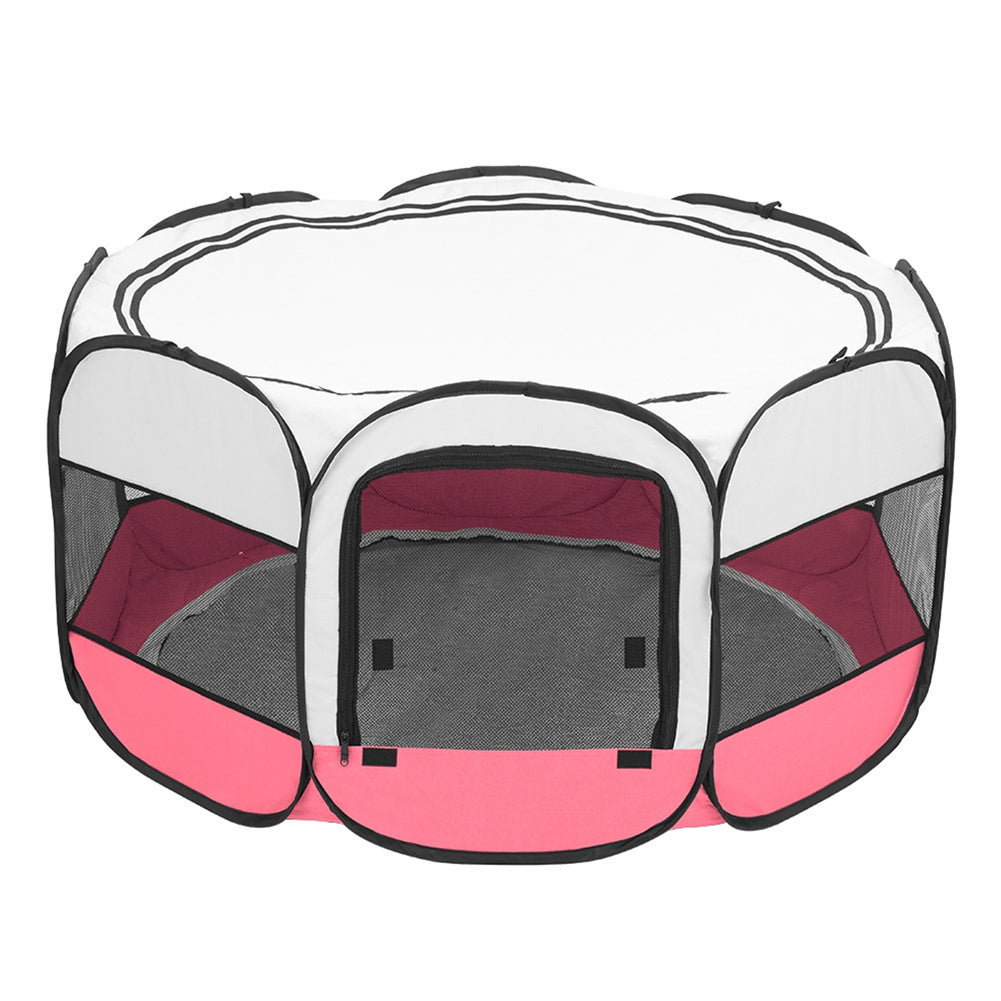 BEESCLOVER Pet Playpen 36 Inch Portable Foldable Fence Pink