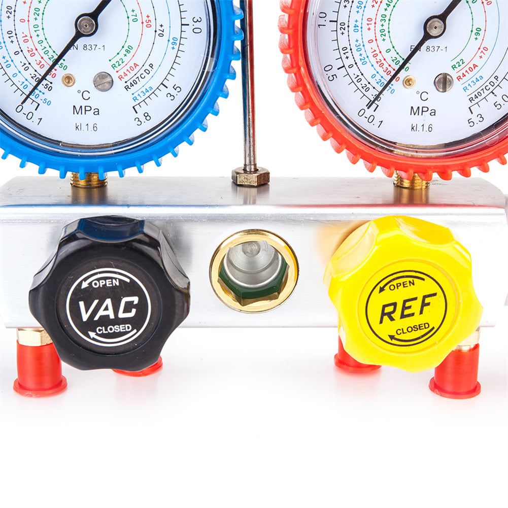RONSHIN Portable Dual Manifold Gauges Valve Set for R410 R134 R22 R407c