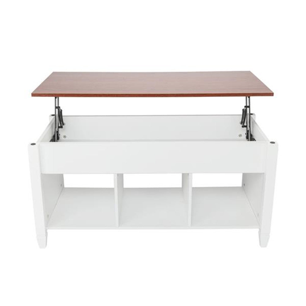 AMYOVE Coffee Table Lift Top Wood Home Living Room Storage White