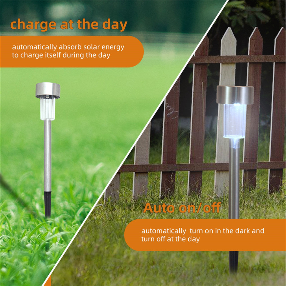 REDCOLOURFUL 10pcs/set Garden Lawn Light Small Tube Light Solar Light White