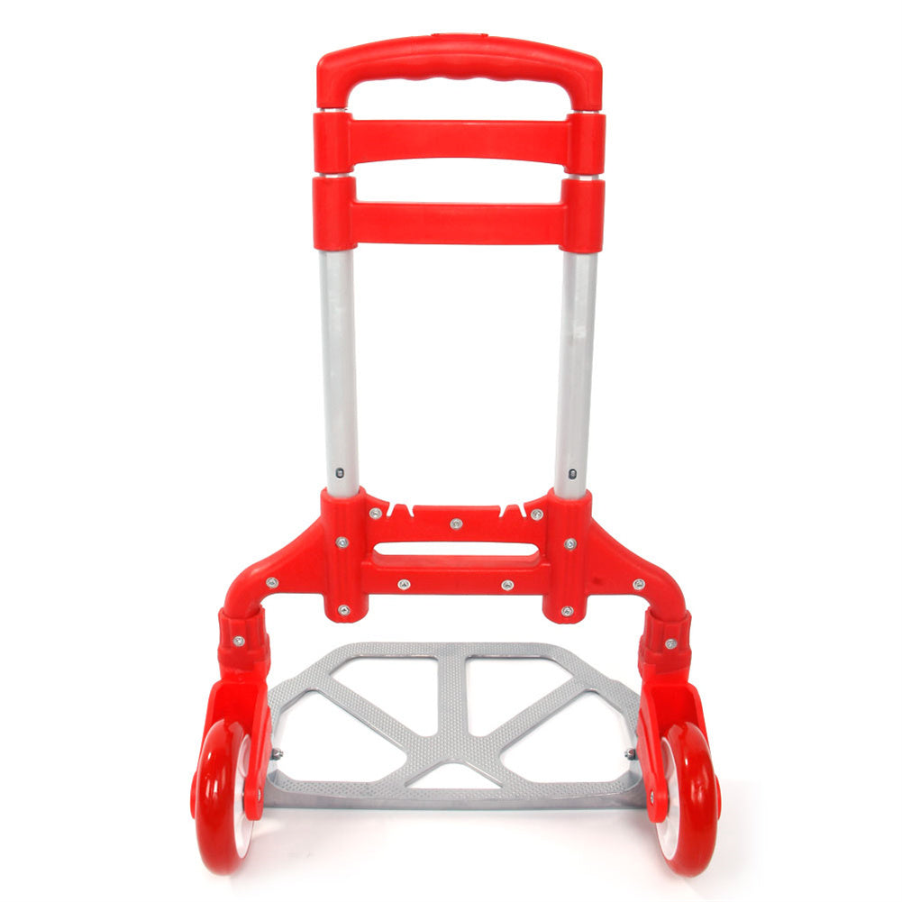 RONSHIN Trolley Cart Portable Cart Foldable Retractable Luggage Cart Red