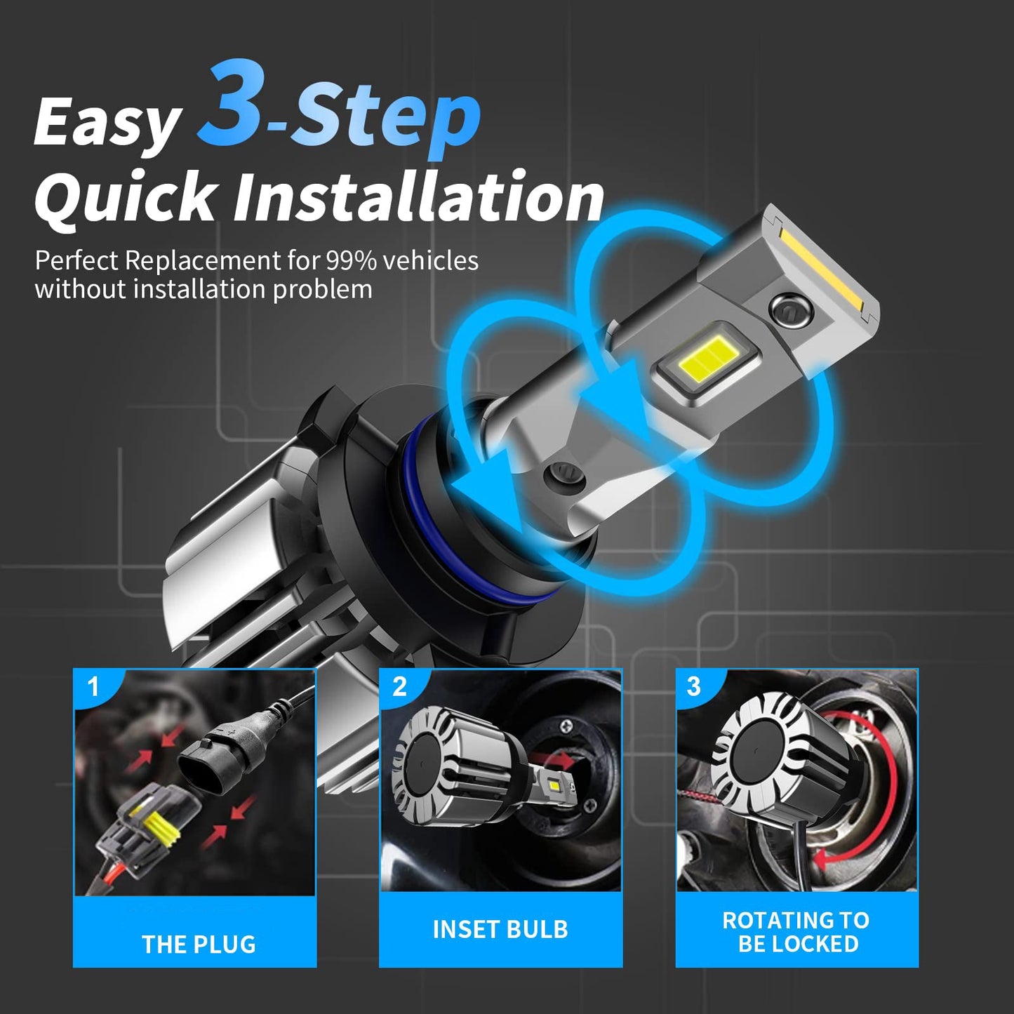 GARVEE 9005 LED Headlight Bulbs Super Bright High And Low Beam Headlight Bulbs Kit