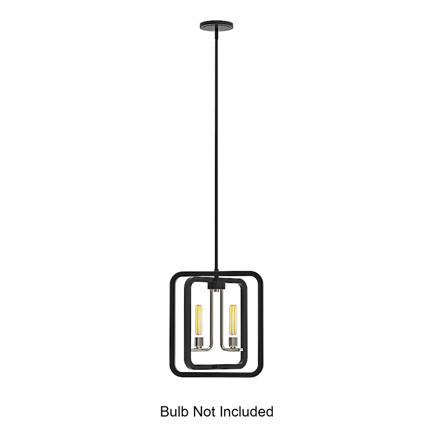 4-Light Brushed Nickel Industrial Geometric Pendant Light(not bulb)