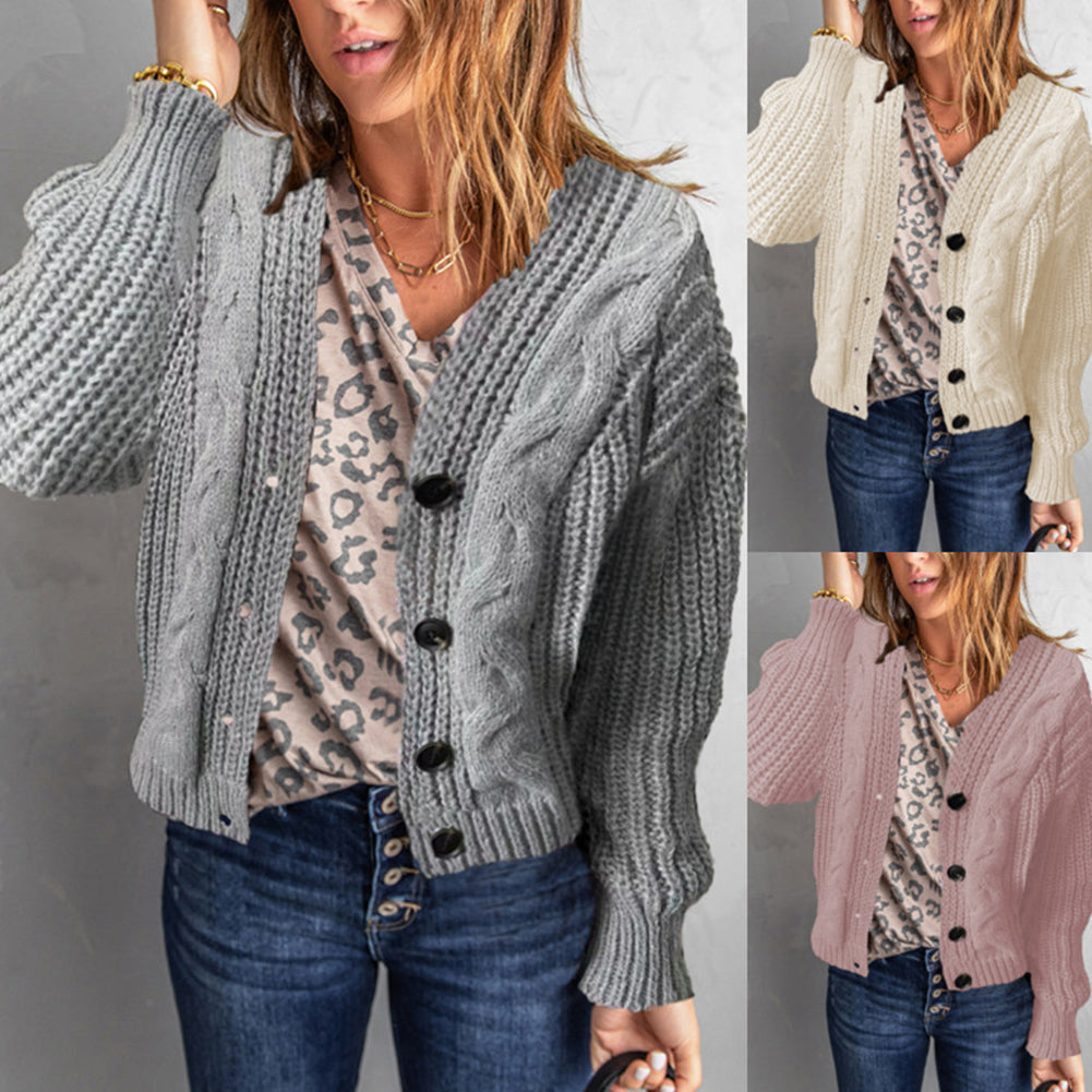 YESFASHION Women Knit Sweaters Cardigan Jacket