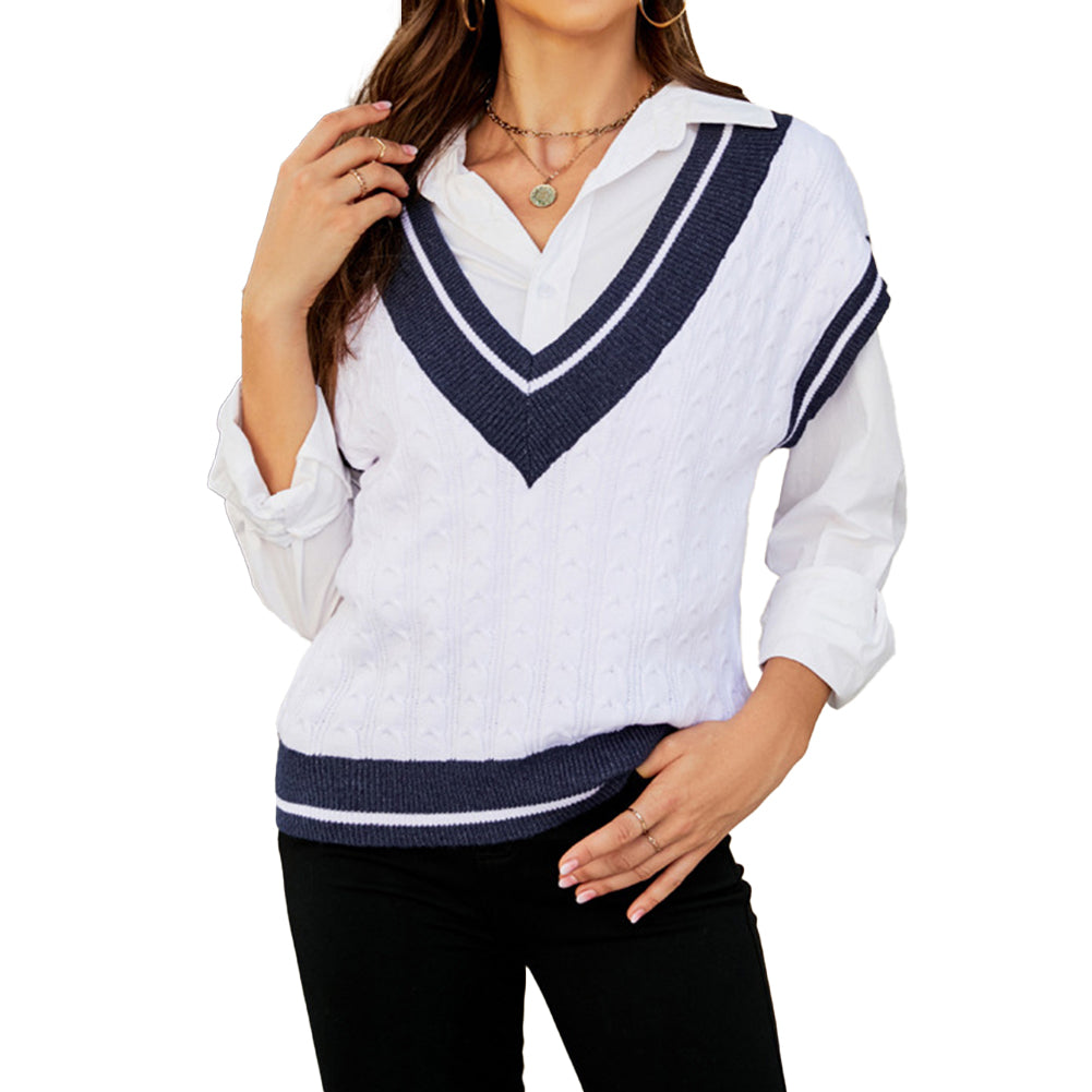 YESFASHION Layered Knit Vest