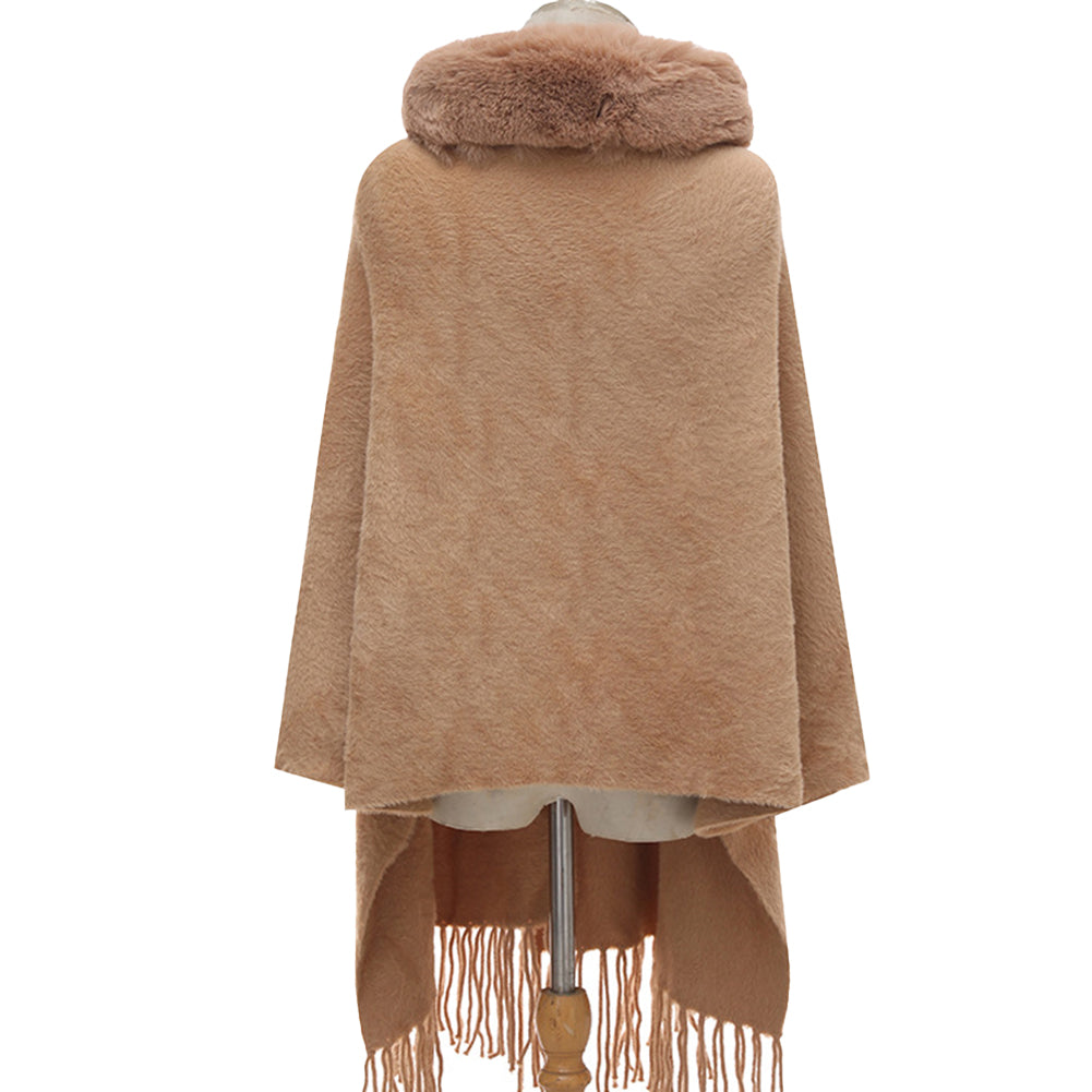 YESFASHION Fall Winter Warm Long Sleeve Knit Cape