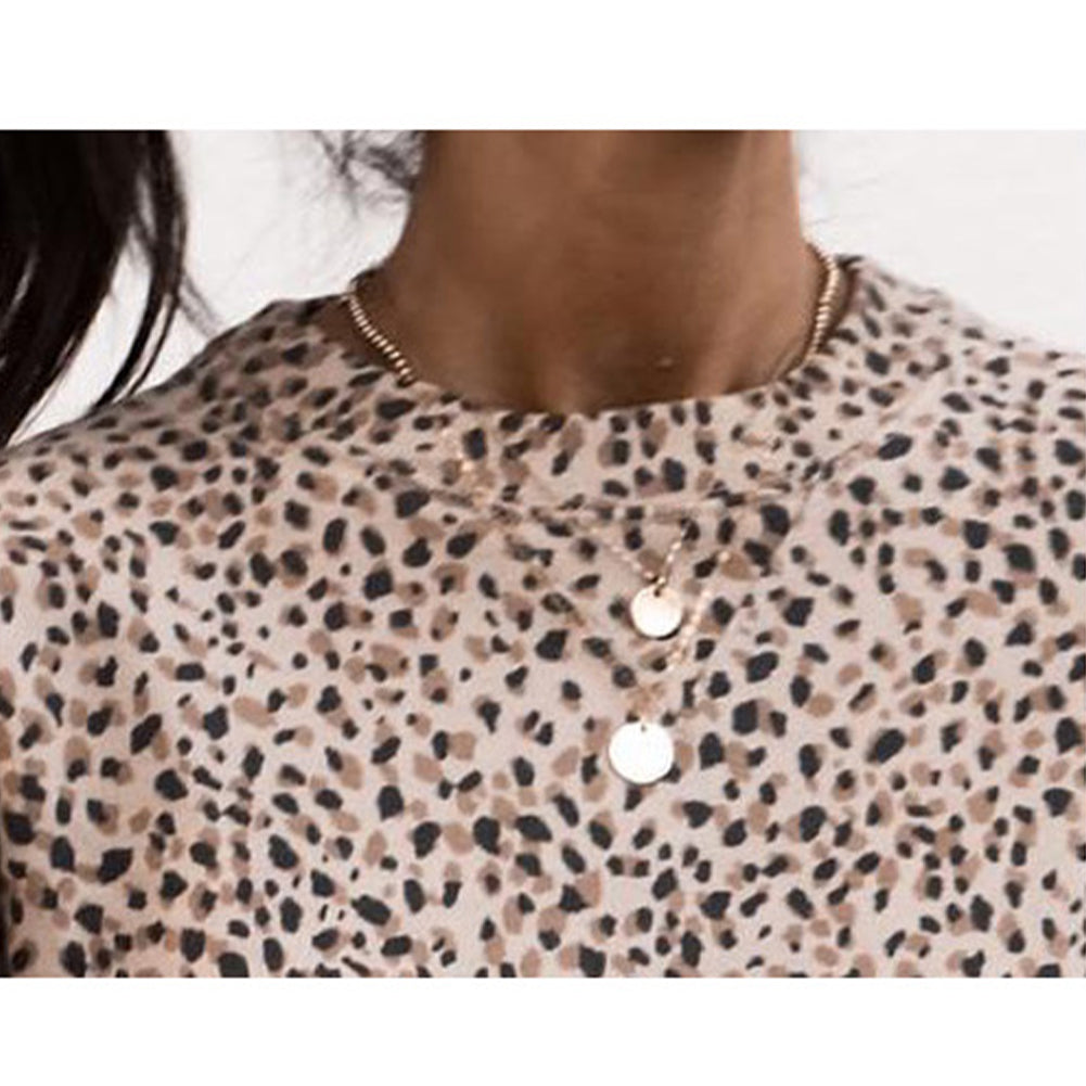 YESFASHION Pullover Tops Women Winter Leopard Print Sweaters