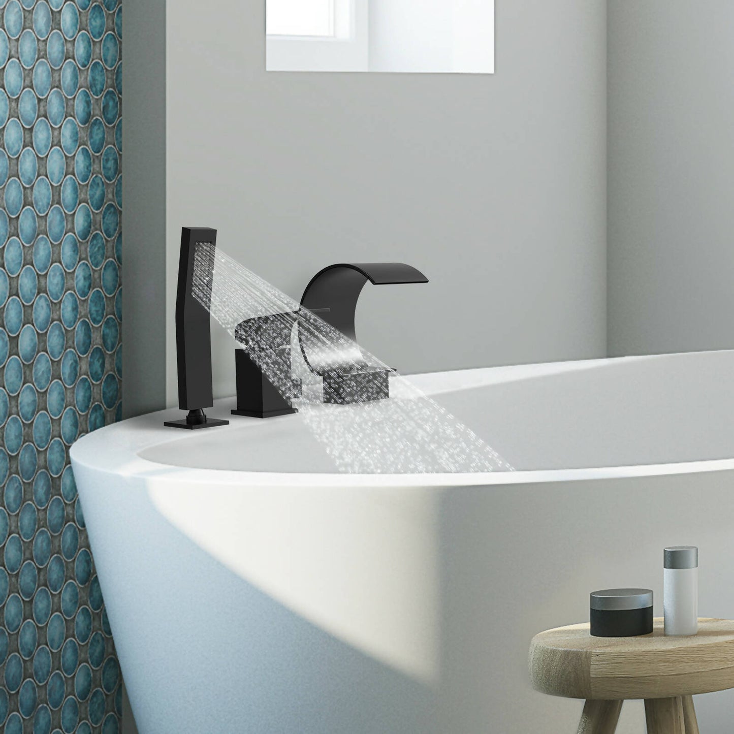 RainfallCascade 10” High-Pressure Shower Faucet, Wall Mount, Rough in-Valve, 2.5 GPM