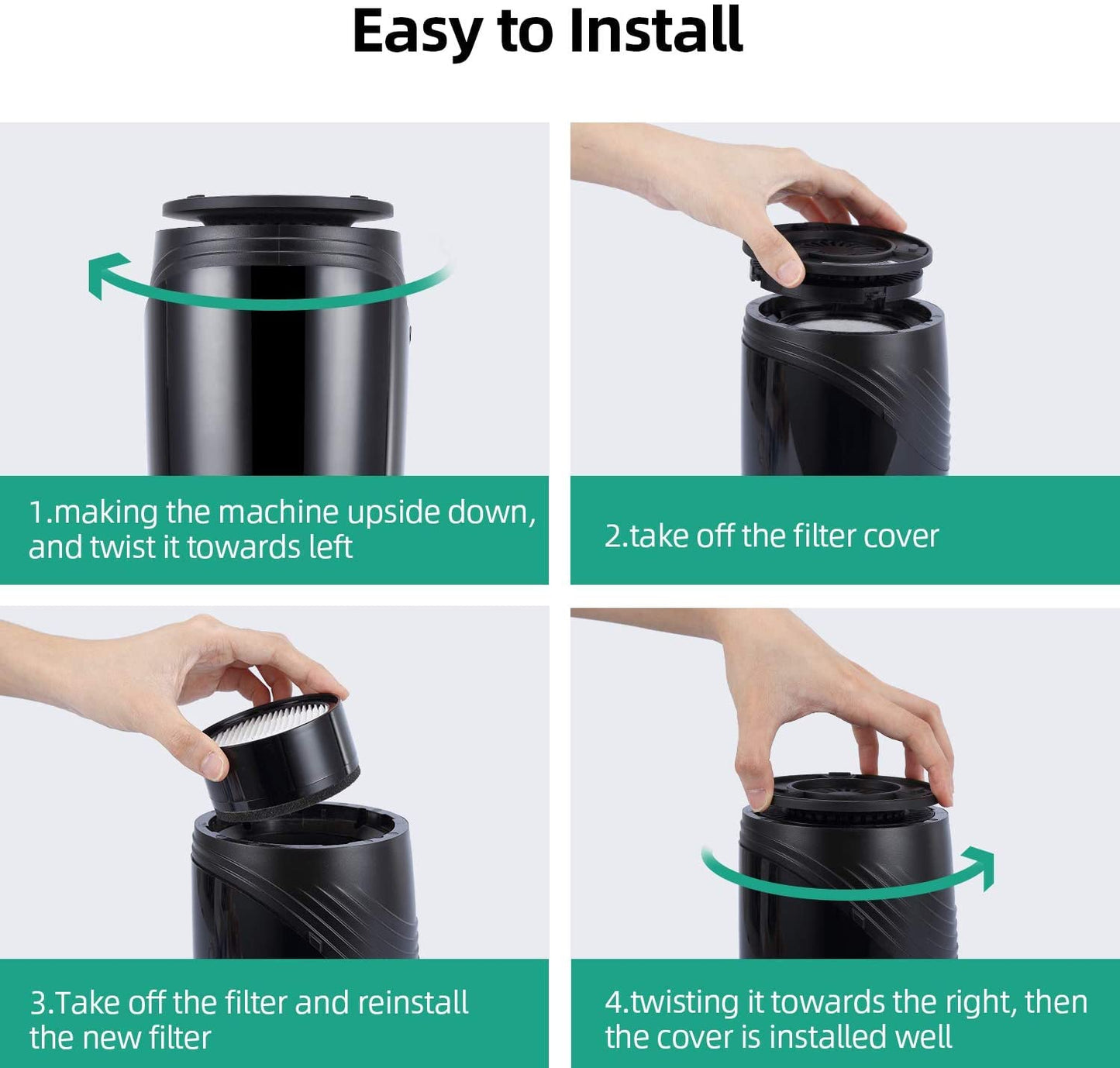 ACEKOOL Portable Air Purifier D01 True H13 Filter Air Cleaner EU Plug
