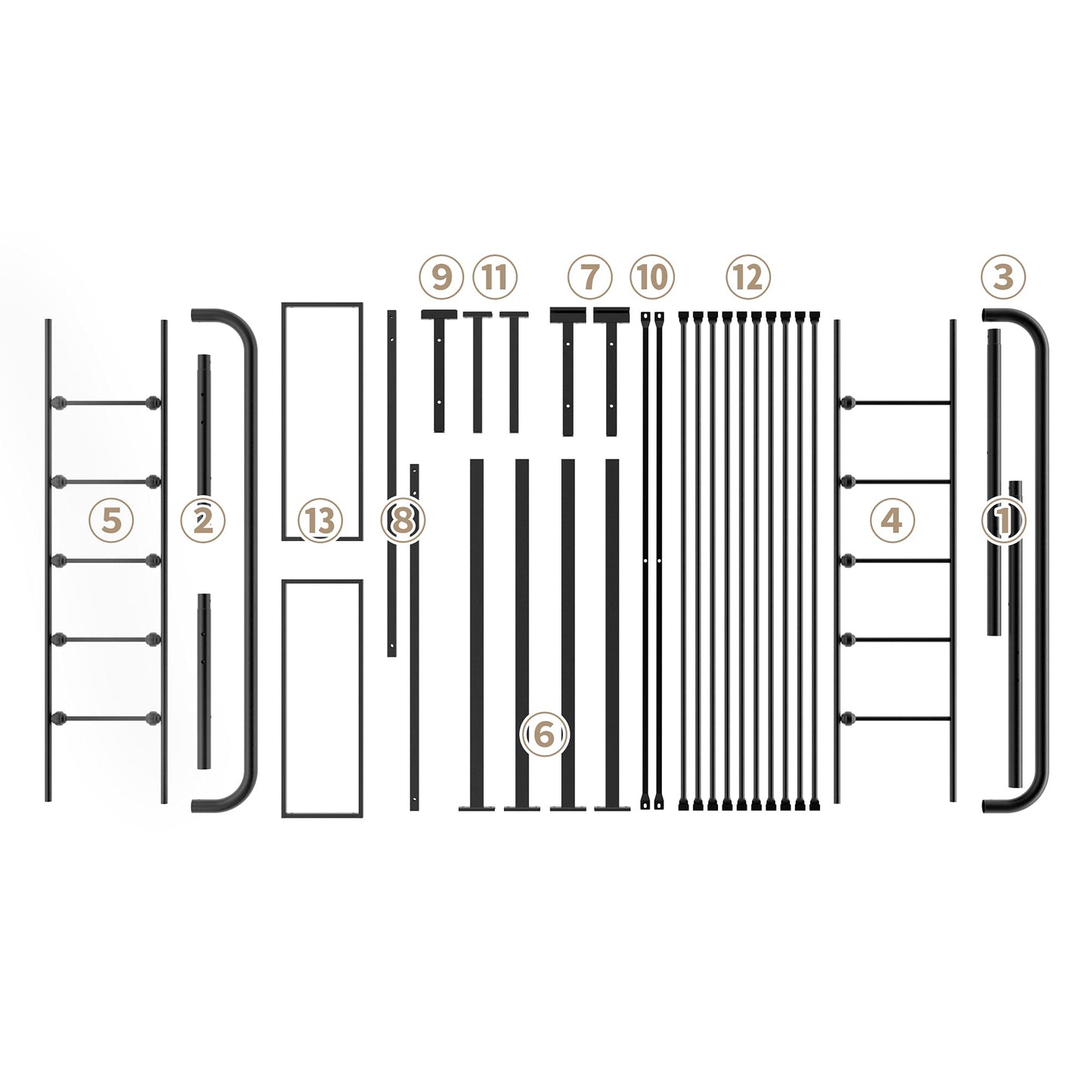 IDEALHOUSE Full Size Metal Bed Frame with Victorian Headboard
