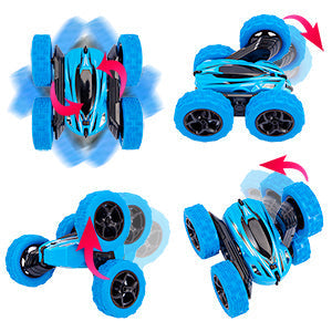WHIZMAX RC Stunt Car Watch Gesture Sensor Car 4WD 360隆茫 Rotating Car Blue