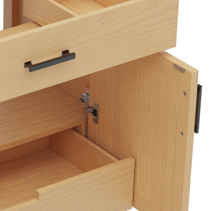 Bathroom Vanity With Ceramic Sink, Modern Free Standing Cabinet With Soft Close Drawers