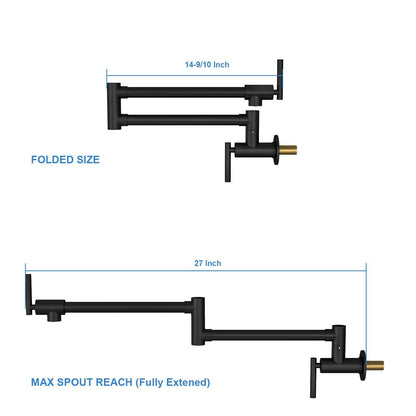 Modern Design Wall Mount Pot Filler Faucet Folding Stretchable