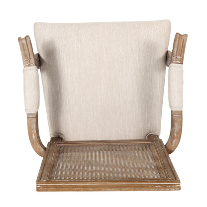 Elegant French Country Style Dining Chair With Cane Backrest