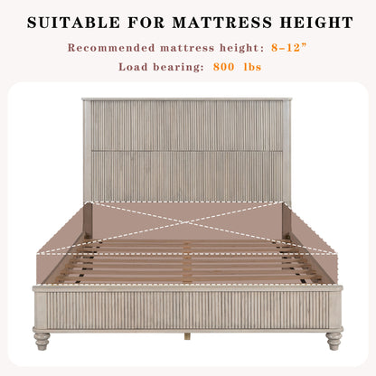 Platform Bed Frame With Tall Headboard