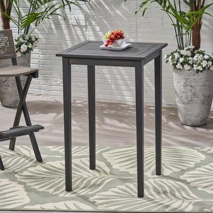 Outdoor Minimalist Acacia Wood Square Bar Table