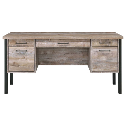 Azura - 4 Drawer Office Desk - Oak