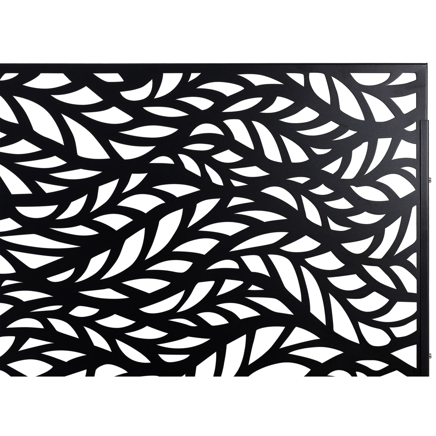 Outdoor & Indoor Privacy Screen Metal Privacy Screen, Freestanding Decorative Privacy Screen For Deck Balcony Patio - Black