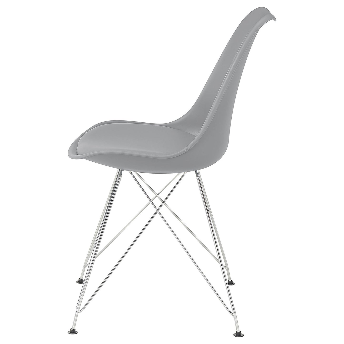 Padded Side Chair And Soft Upholstered Seat (Set of 2) - Gray