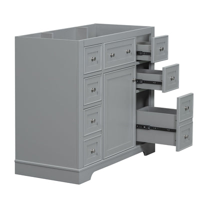 Modern Bathroom Vanity Base Only With 1 Cabinet And 6 Drawers