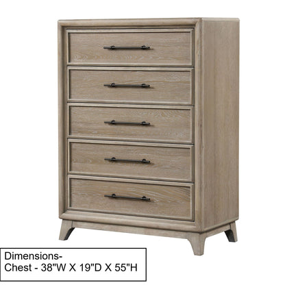 1 Piece Chest With Handles, Angled Legs, Ball Bearing Glides - Oak
