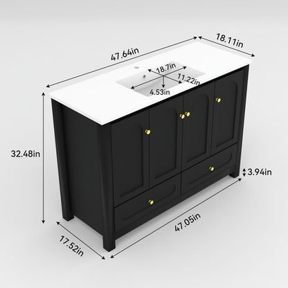 Bathroom Vanity With Sink Combo, 4 Soft Close Doors And 2 Drawers
