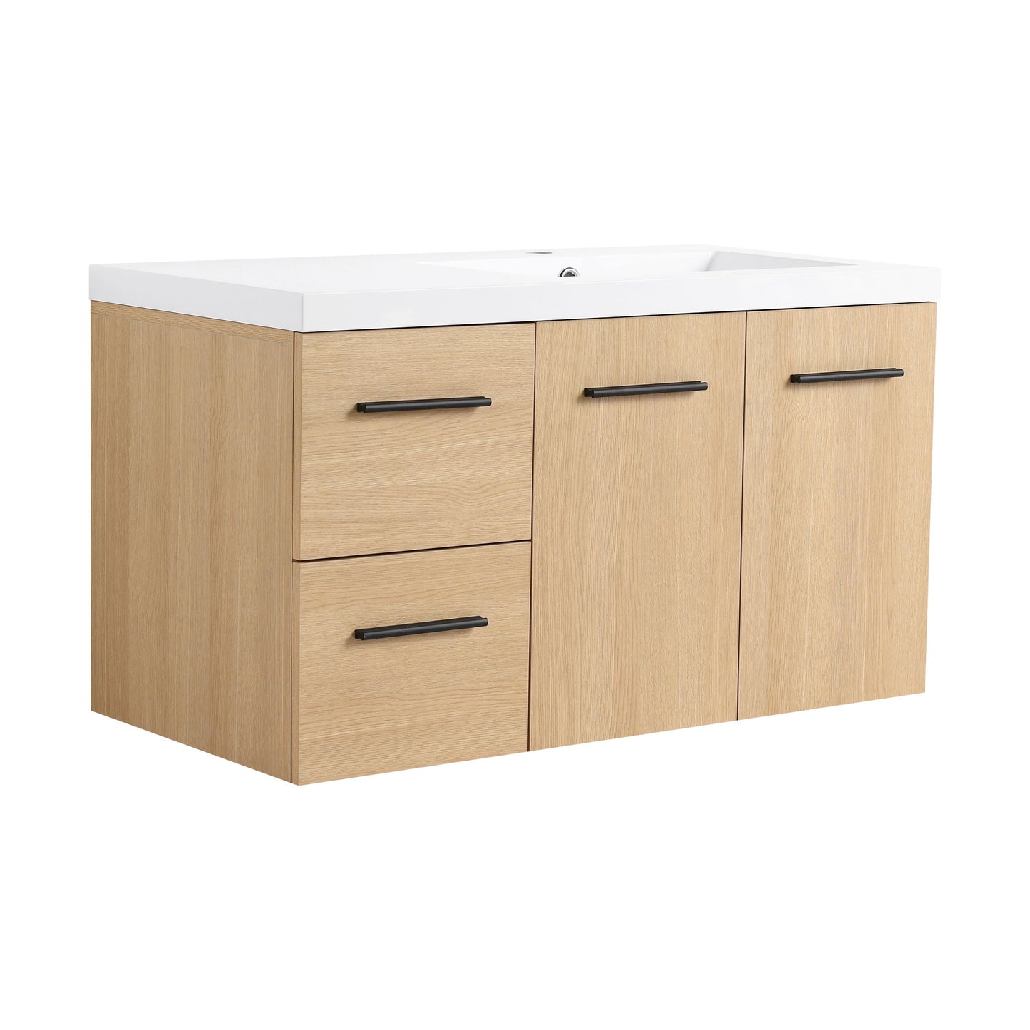 Wall Mounted Floating Bathroom Vanity With Sink, Door & Drawers Modular Cabinet