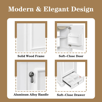 Bathroom Vanity With Sink, Soft Close Door, Adjustable U-Shaped Shelf