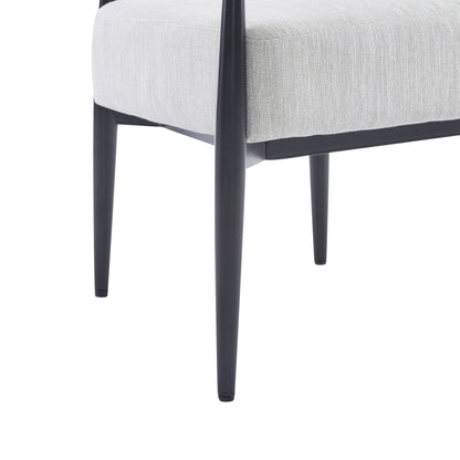 Upholstered Accent Armchair With Tapered Legs - Beige / Black / Gold