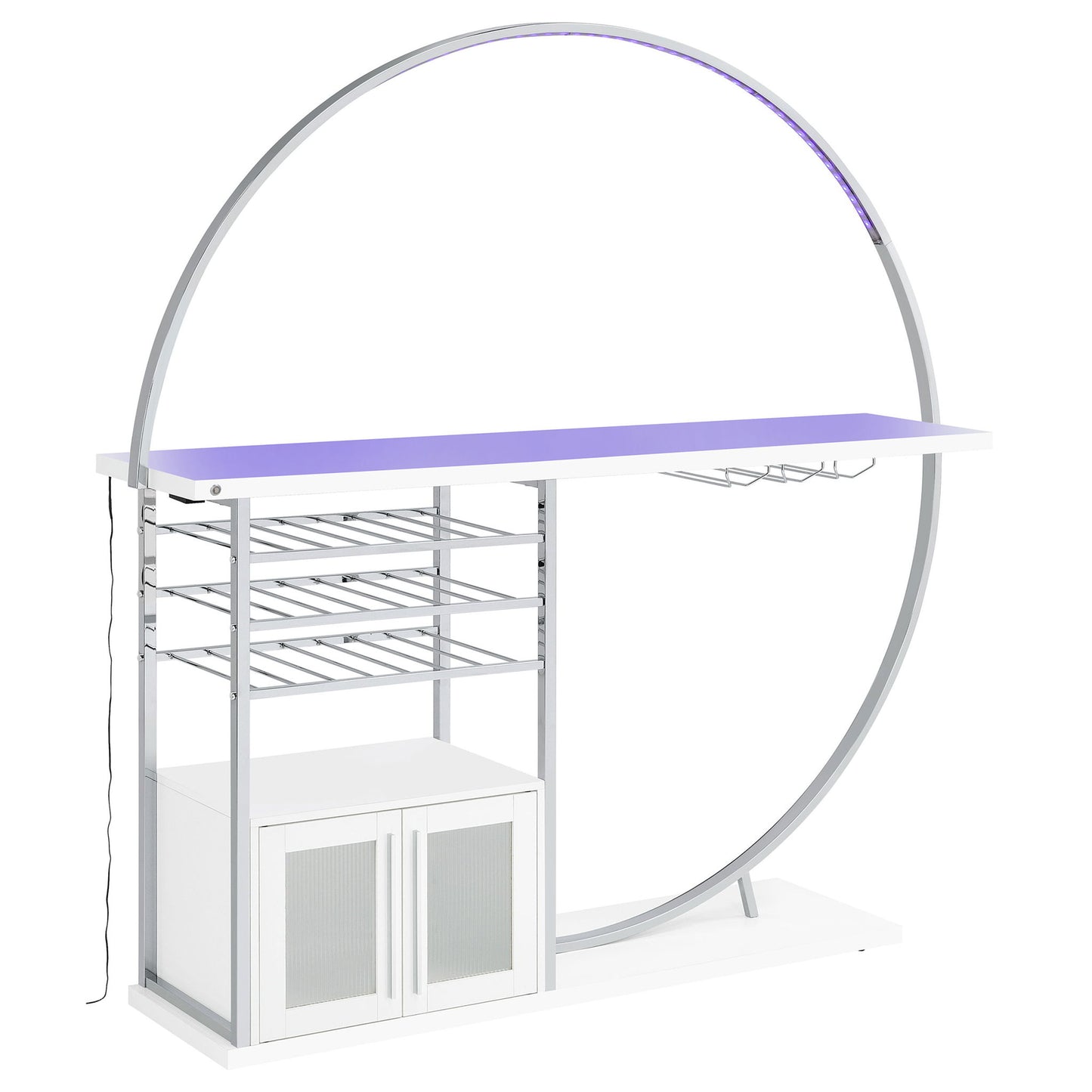 Casey - 2 Door Home Bar Storage Bar With Customizable Lighting - White