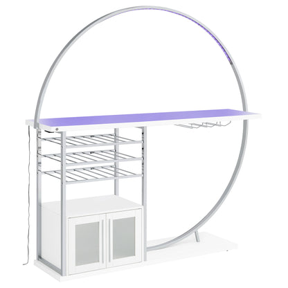 Casey - 2 Door Home Bar Storage Bar With Customizable Lighting - White