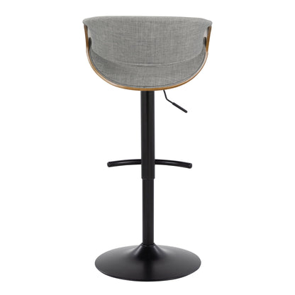 Curvo - Mid Century Modern Adjustable Barstool With Swivel & Rounded T Footrest (Set of 2)