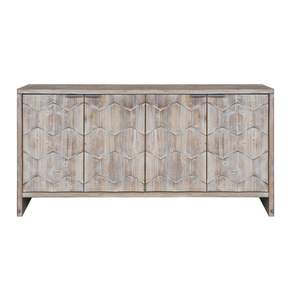 Accent Cabinet Farmhouse Style 4 Door Wooden Cabinet Sideboard Buffet Server Cabinet Storage Cabinet, For Living Room, Entryway, Hallway, Office, Kitchen And Dining Room