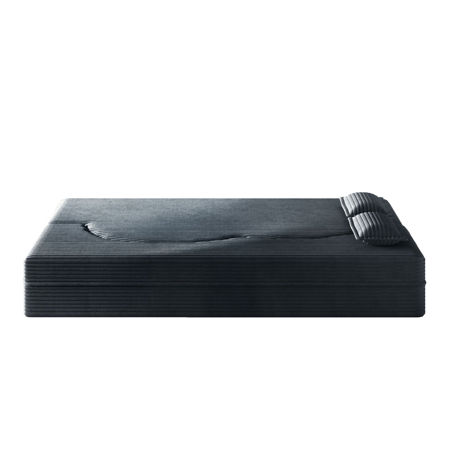 Modern Floor Sofa With 2 Pillows, Convertible Twin Size Folding Mattress For Living Room