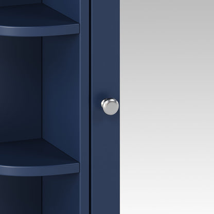 Bathroom Wall Storage Cabinet With Mirror And Adjustable Shelf, 6 Open Shelves
