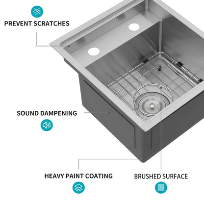 Modern Undermount Bar Sink With Folding Faucet
