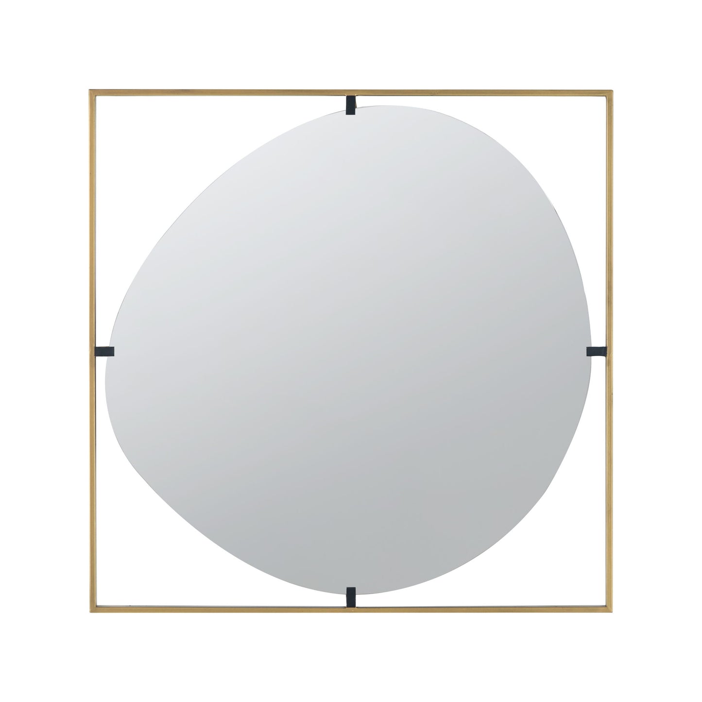 Poppy Mirror With Metal Frame Contemporary Design For Bathroom, Entryway Wall Decor