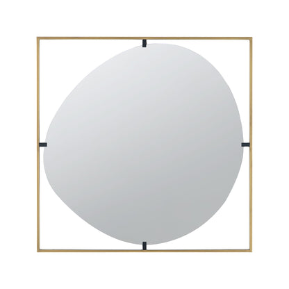 Poppy Mirror With Metal Frame Contemporary Design For Bathroom, Entryway Wall Decor