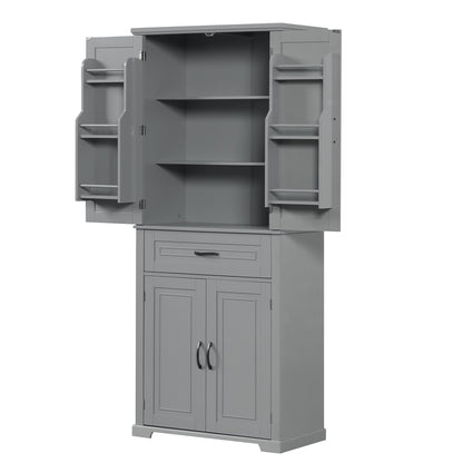 Bathroom Storage Cabinet With Doors And Drawer, Adjustable Shelf