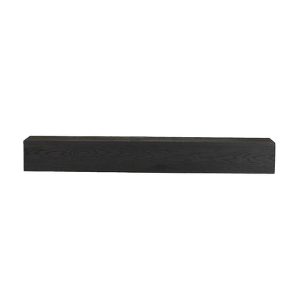 48'' Embossed Fireplace Mante, Wall Mounted Floating Shelf - Black