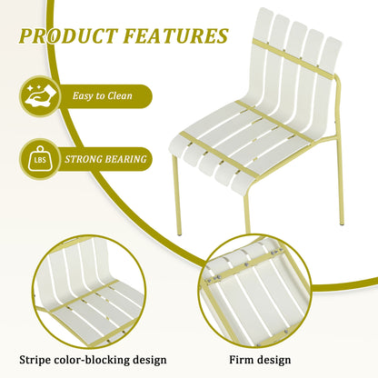 4 Piece Set Of Modern Color Block Designed Single Chairs With Round Table