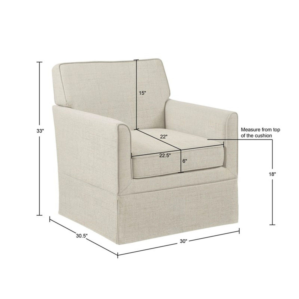 Timeless - Accent Armchair With Classic Track Arm Silhouette And Skirted Base