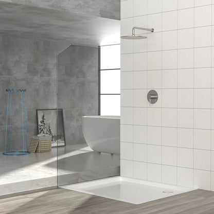 Shower Faucet Set With 10" Rainfall Shower Head And Valve - Brushed Nickel