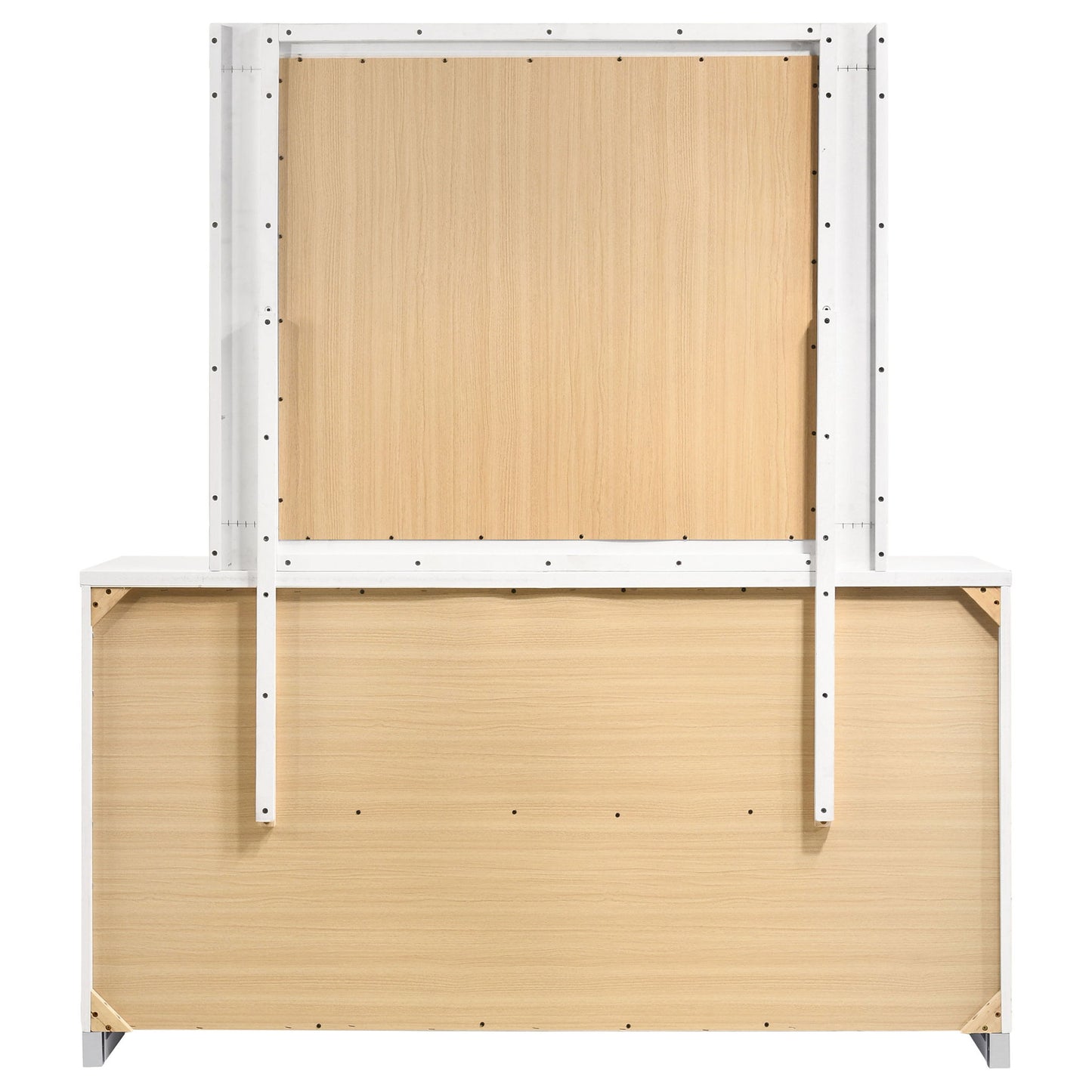 Dulcey - 6 Drawer Dresser With Mirror - Gloss White