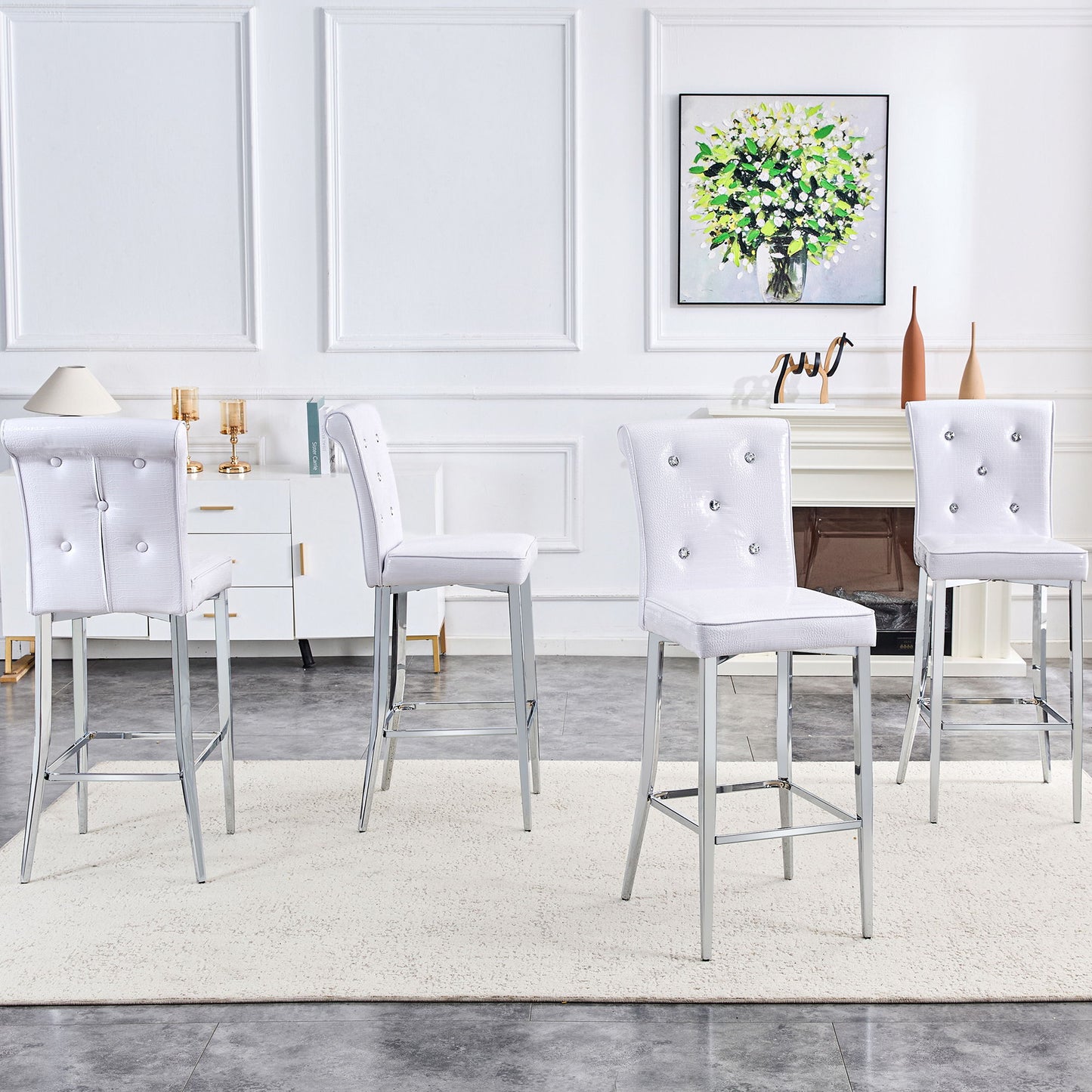 Bar Chairs & Crystal Clasp Design (Set of 2)