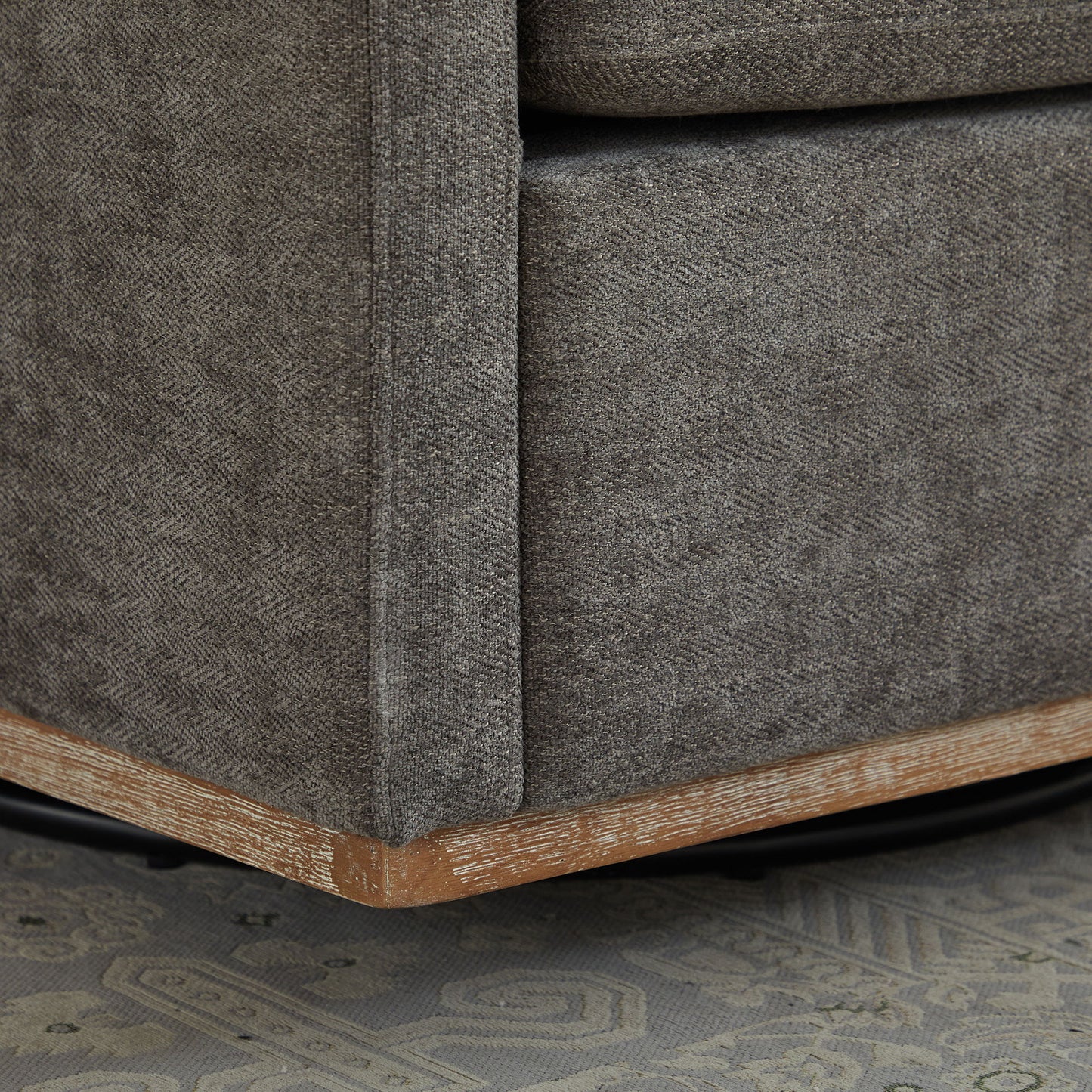 Modern Square Upholstered Swivel Accent Chair With Metal Base