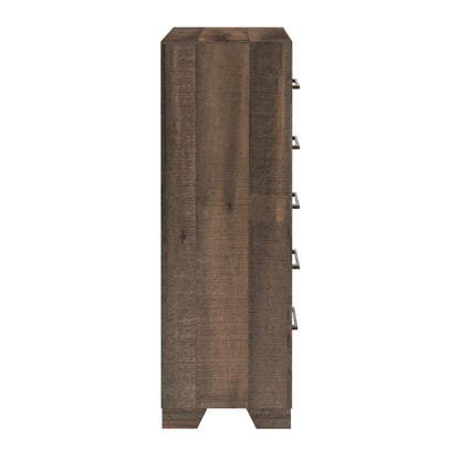5 Drawer Chest With Casual Style - Brown
