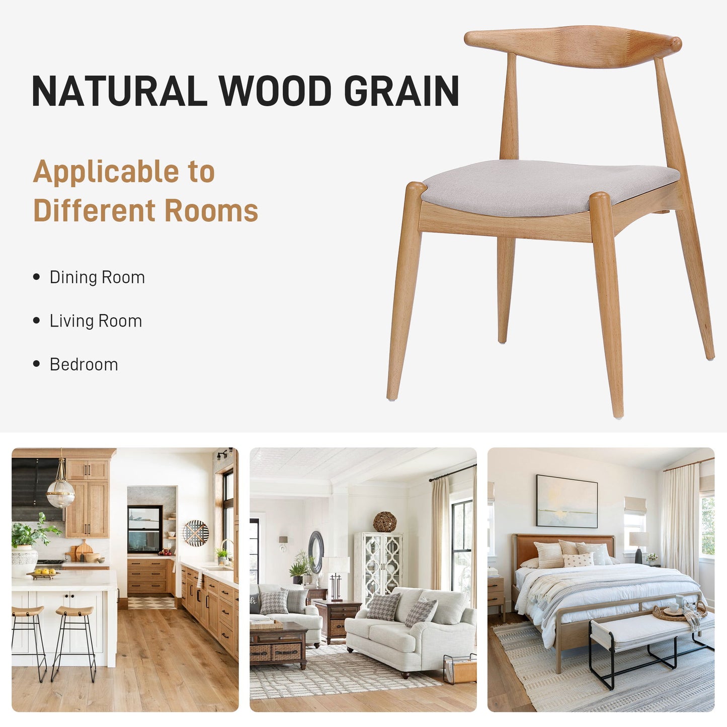 Elegant Dining Chairs With Ergonomic Backrest & Comfort Cushions (Set of 2)