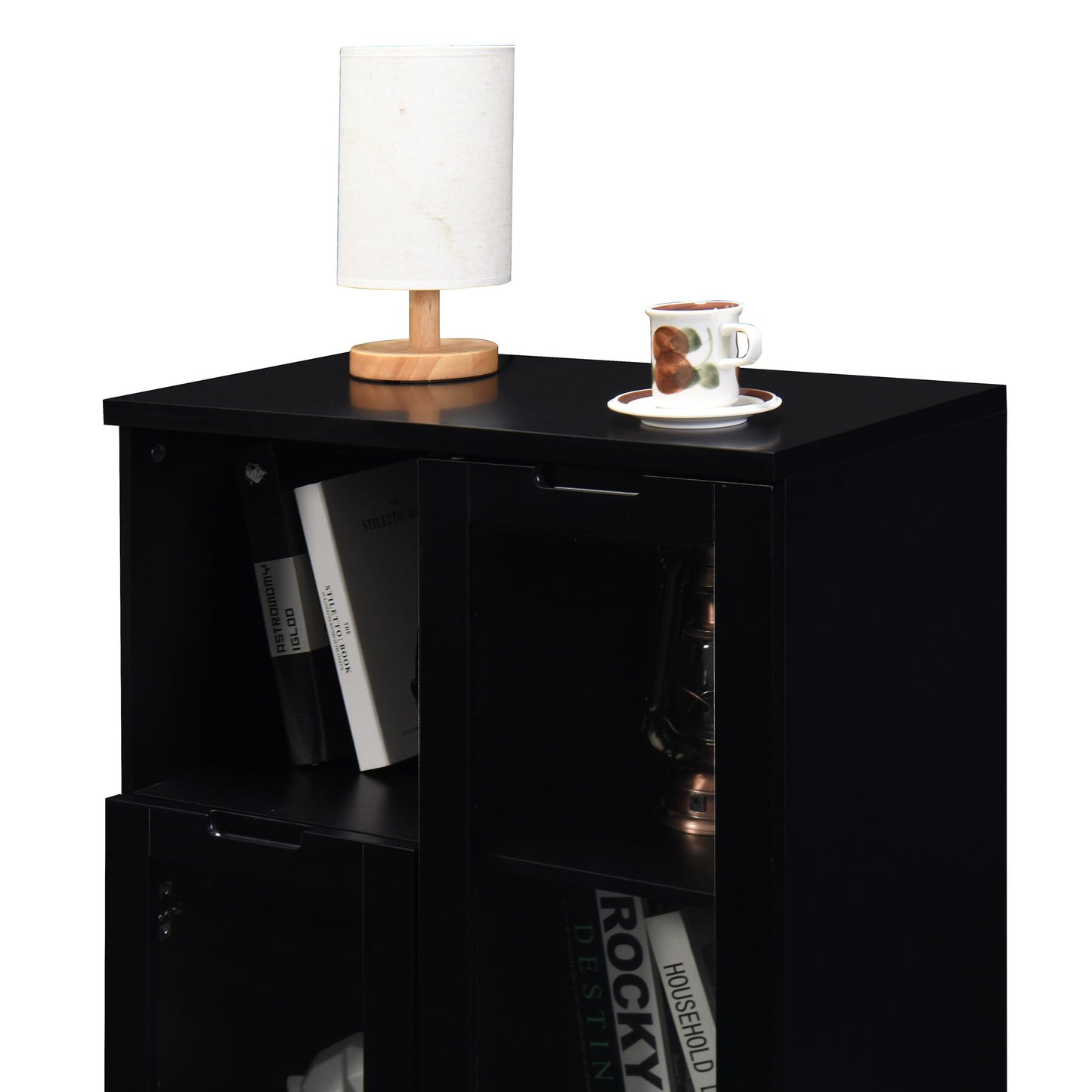 Modern Cabinet With Glass Doors And Drawer