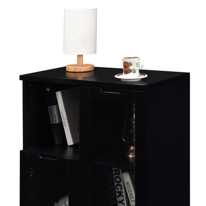 Modern Cabinet With Glass Doors And Drawer